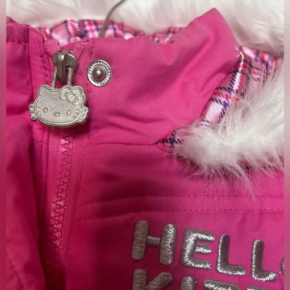 Vintage Hello Kitty Coat Sz 5 Pink Puffer Jacket Winter Coat - Picture 2 of 8